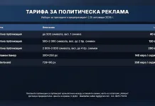 Тарифа за политическа реклама за изборите за президент на 25 октомври 2026 г.